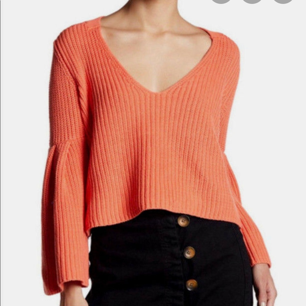 Free People Bell Sleeve Knit Sweater